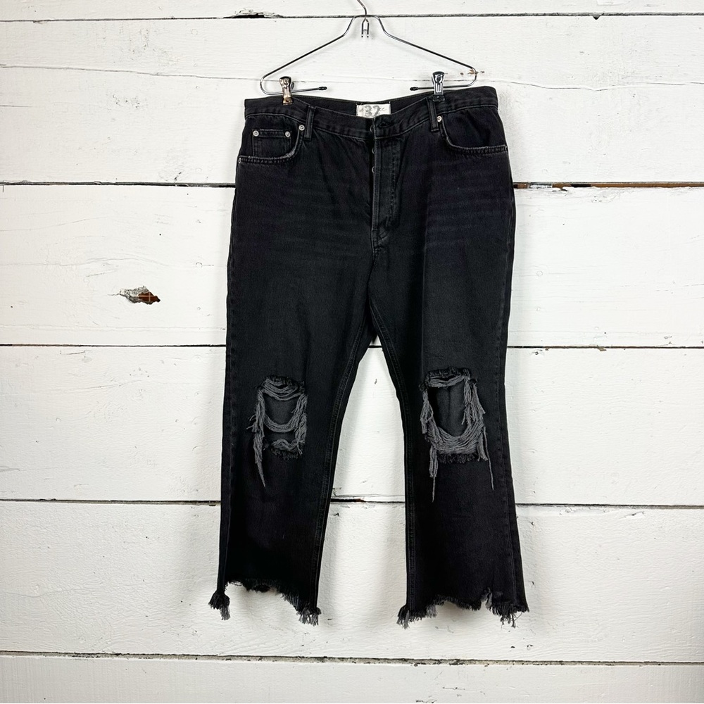 Free people Maggie mid rise straight leg jeans distressed size 32 - Picture 5 of 7